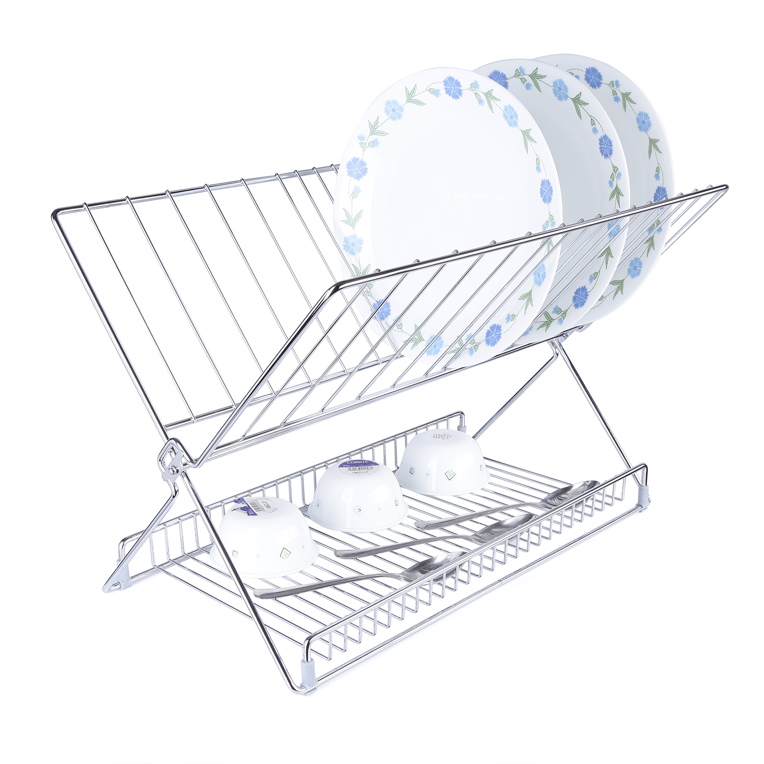 Hettich Stainless Steel Cargo Portable Dish Drainer with PVC Tray - 5 Year Warranty Against Rusting 