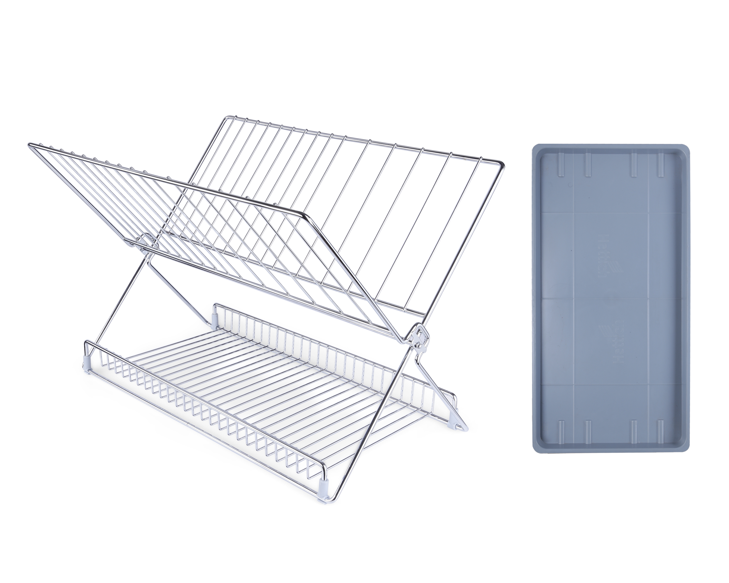 Hettich Stainless Steel Cargo Portable Dish Drainer with PVC Tray - 5 Year Warranty Against Rusting 