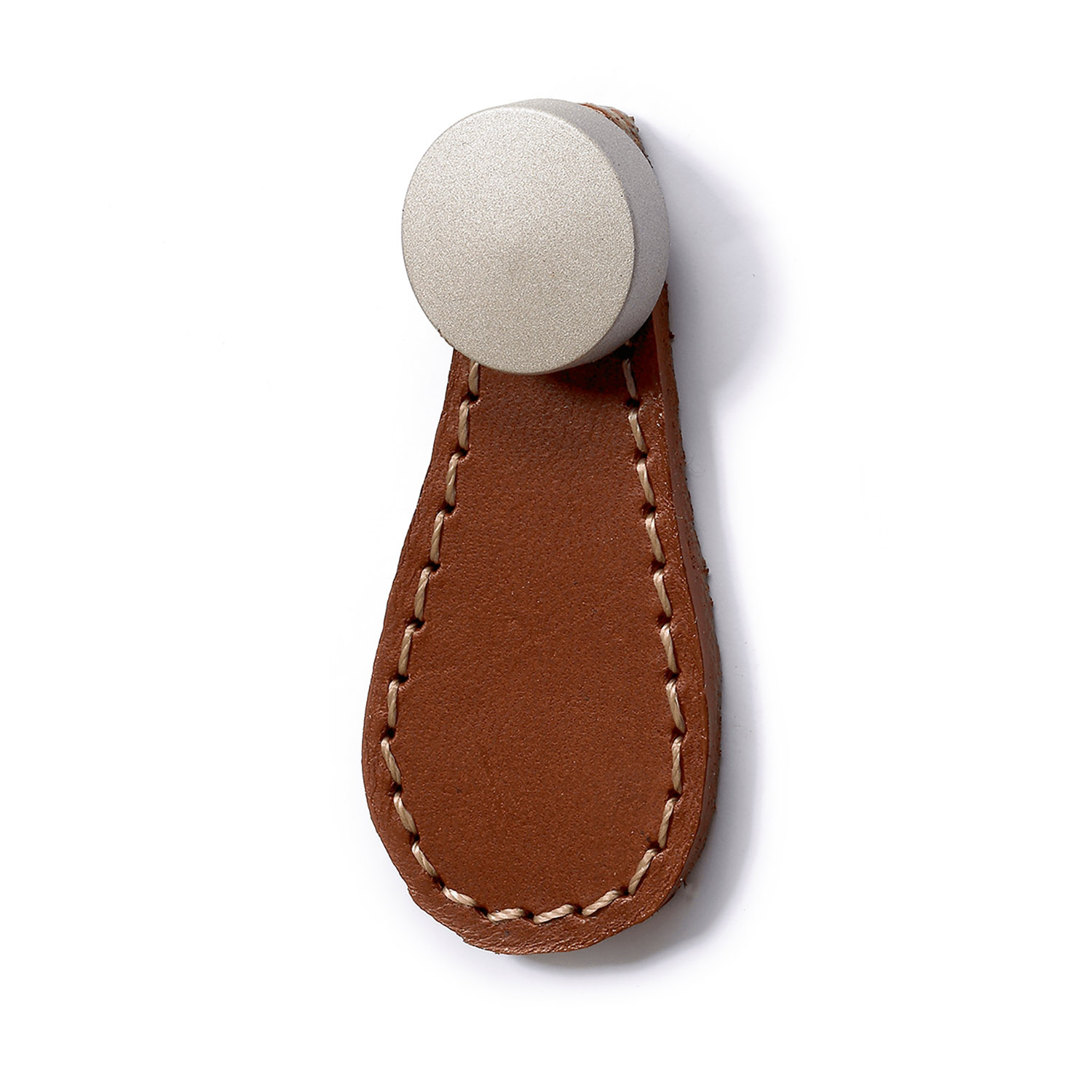 Hettich Galati Light Brown Leather Knob with Round Socket
